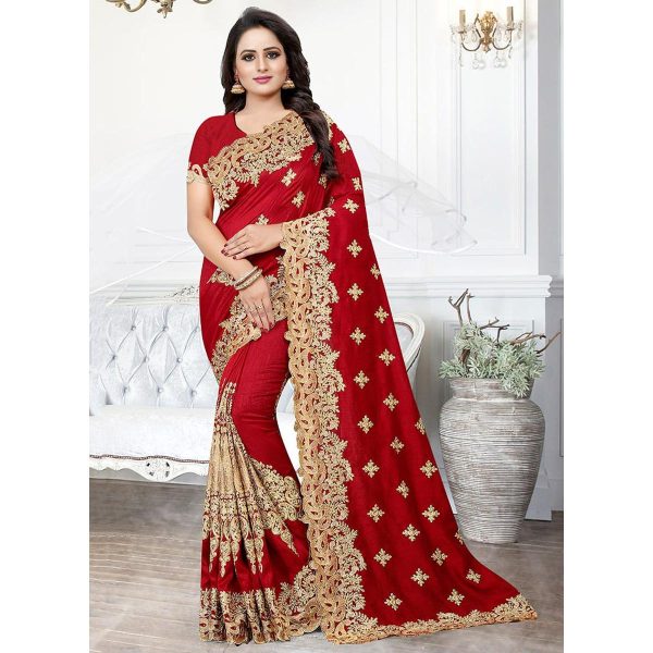 এক্সক্লুসিভ ওয়েটলেস জর্জেট এমব্রয়ডারি করা পার্টি শাড়ি